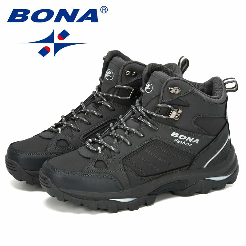 Men Boots Anti-Skidding Leather Shoes Spring Autumn Plush Men Durable Shoes