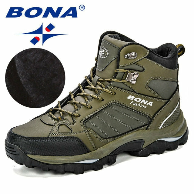 Men Boots Anti-Skidding Leather Shoes Spring Autumn Plush Men Durable Shoes