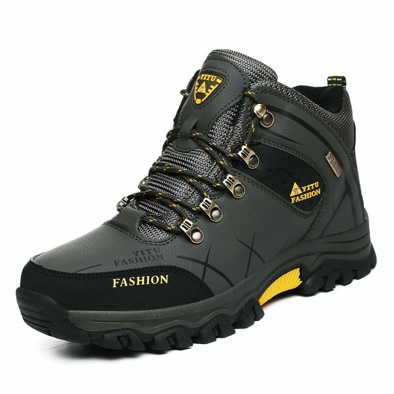 Men Waterproof Leather Boots Sneaker Warm Hiking Outdoor Boots
