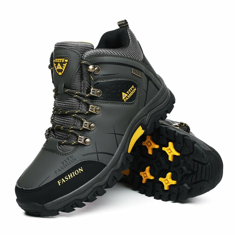 Men Waterproof Leather Boots Sneaker Warm Hiking Outdoor Boots