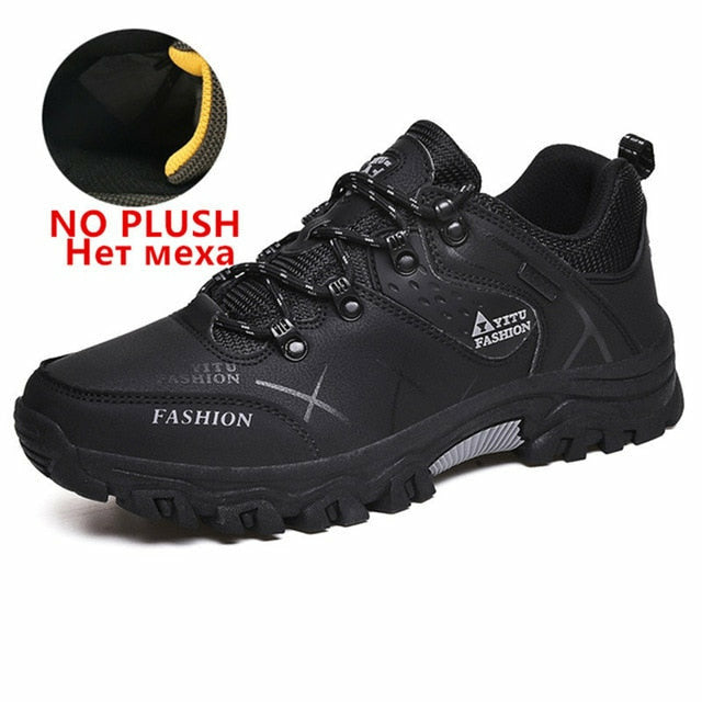 Men Waterproof Leather Boots Sneaker Warm Hiking Outdoor Boots