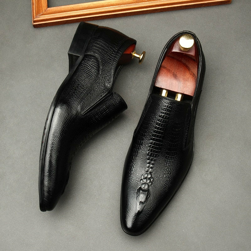 Handmade Men's Wedding Oxford Shoes Genuine Leather Brogue Men's Business Formal Shoes