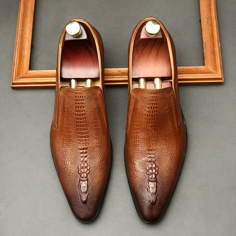 Handmade Men's Wedding Oxford Shoes Genuine Leather Brogue Men's Business Formal Shoes