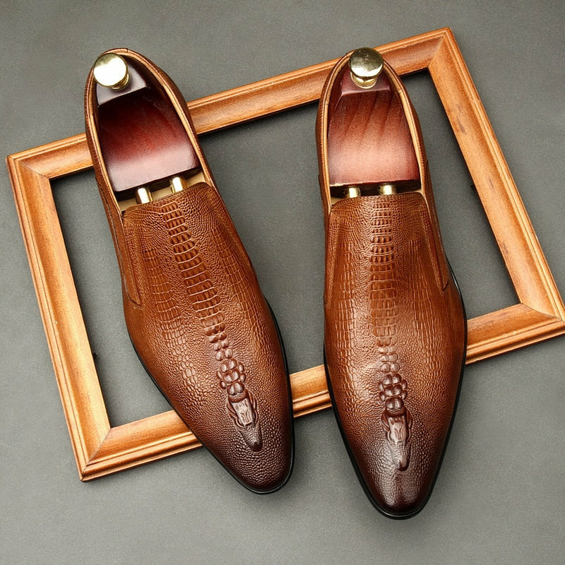 Handmade Men's Wedding Oxford Shoes Genuine Leather Brogue Men's Business Formal Shoes