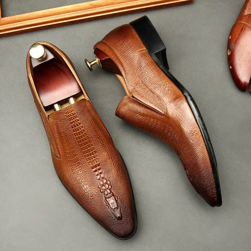 Handmade Men's Wedding Oxford Shoes Genuine Leather Brogue Men's Business Formal Shoes