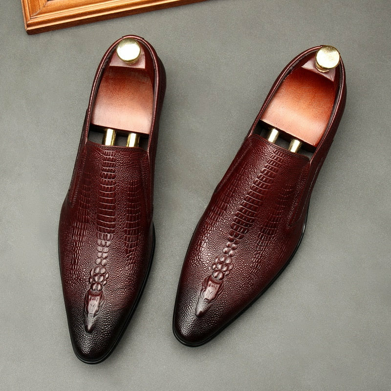 Handmade Men's Wedding Oxford Shoes Genuine Leather Brogue Men's Business Formal Shoes