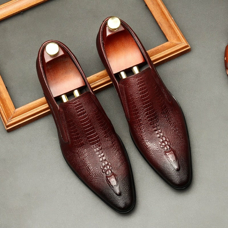 Handmade Men's Wedding Oxford Shoes Genuine Leather Brogue Men's Business Formal Shoes