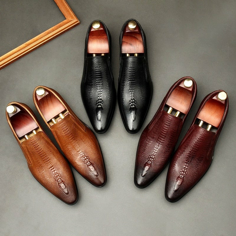 Handmade Men's Wedding Oxford Shoes Genuine Leather Brogue Men's Business Formal Shoes
