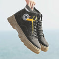 Men's High Quality Leather Boots – Waterproof Casual Motorcycle Ankle Lace-Up Shoes