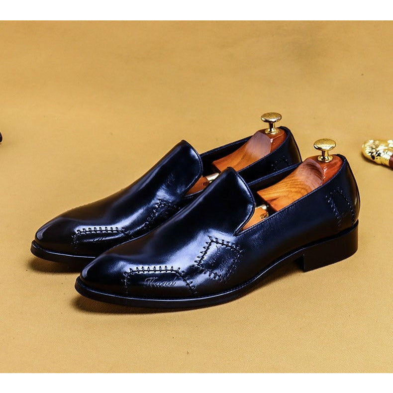 Men's Loafer Genuine Leather Shoes Big Size Slip On Designer Wedding Formal Shoes