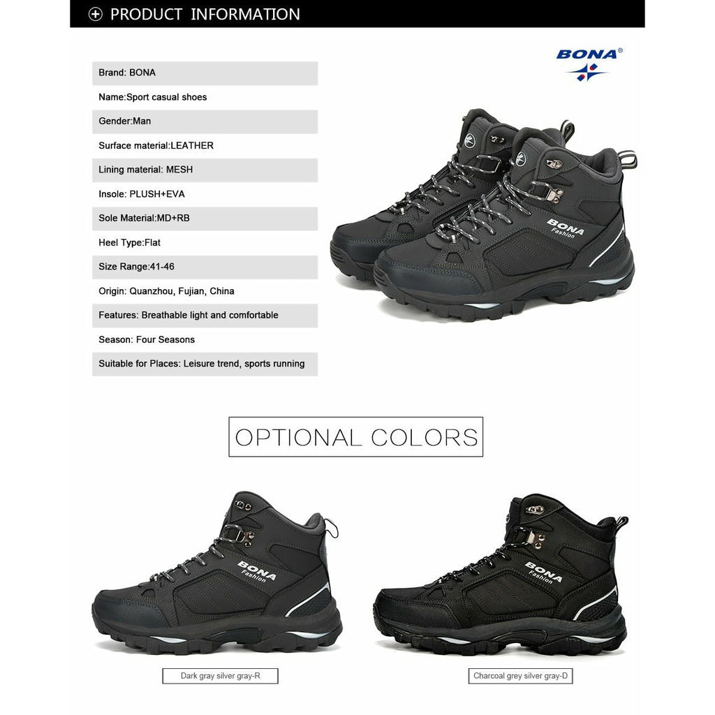 Men Boots Anti-Skidding Leather Shoes Spring Autumn Plush Men Durable Shoes