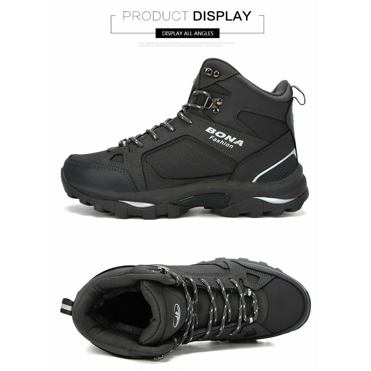 Men Boots Anti-Skidding Leather Shoes Spring Autumn Plush Men Durable Shoes