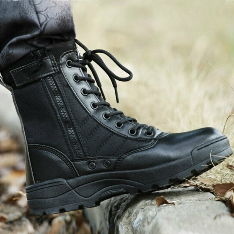 Modische Herrenstiefel Outdoor Leder Militär Atmungsaktive Kampf-Wanderschuhe