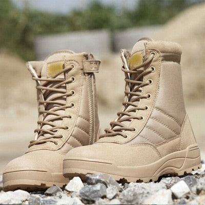 Modische Herrenstiefel Outdoor Leder Militär Atmungsaktive Kampf-Wanderschuhe