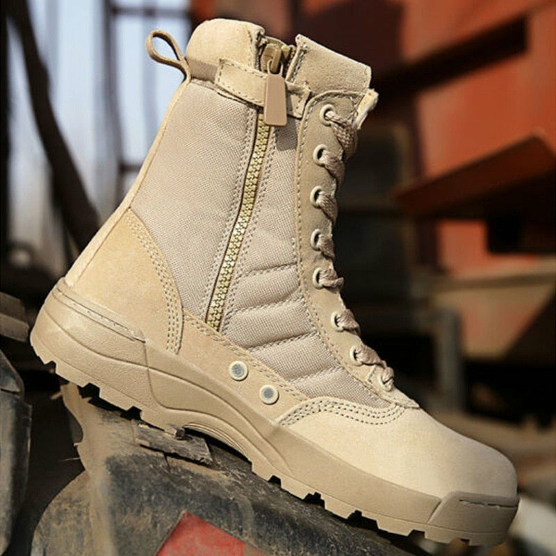 Modische Herrenstiefel Outdoor Leder Militär Atmungsaktive Kampf-Wanderschuhe