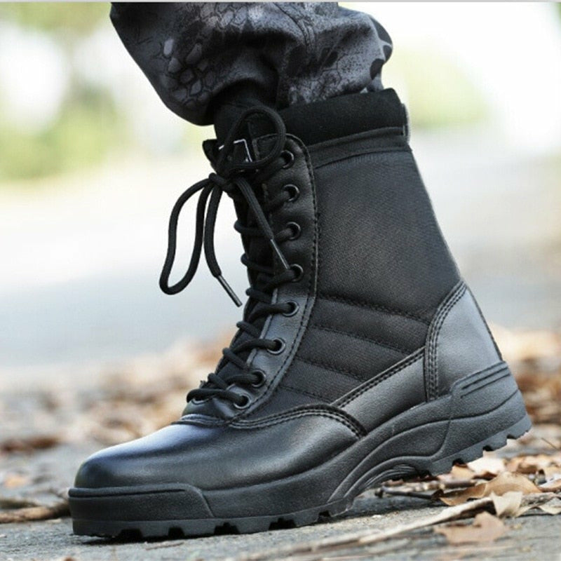 Modische Herrenstiefel Outdoor Leder Militär Atmungsaktive Kampf-Wanderschuhe