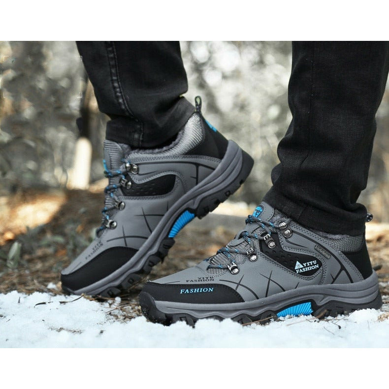 Men Waterproof Leather Boots Sneaker Warm Hiking Outdoor Boots