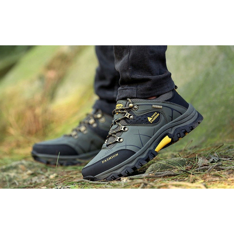 Men Waterproof Leather Boots Sneaker Warm Hiking Outdoor Boots