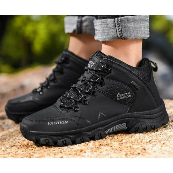 Men Waterproof Leather Boots Sneaker Warm Hiking Outdoor Boots