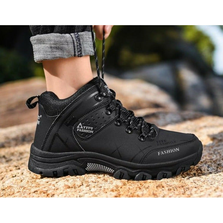 Men Waterproof Leather Boots Sneaker Warm Hiking Outdoor Boots