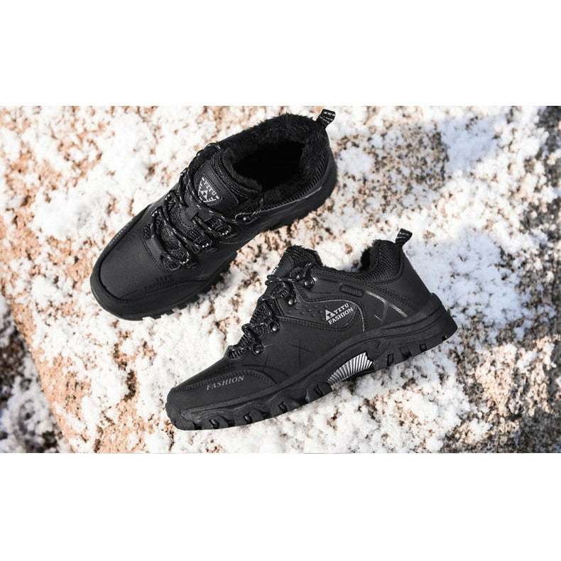 Men Waterproof Leather Boots Sneaker Warm Hiking Outdoor Boots