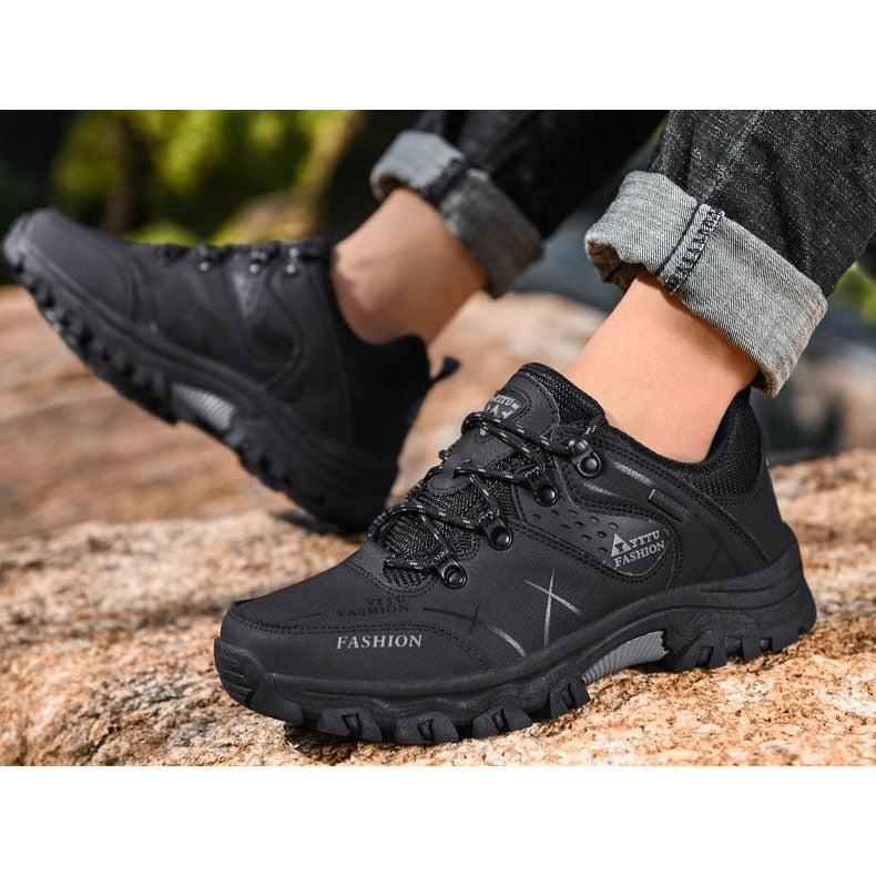 Men Waterproof Leather Boots Sneaker Warm Hiking Outdoor Boots