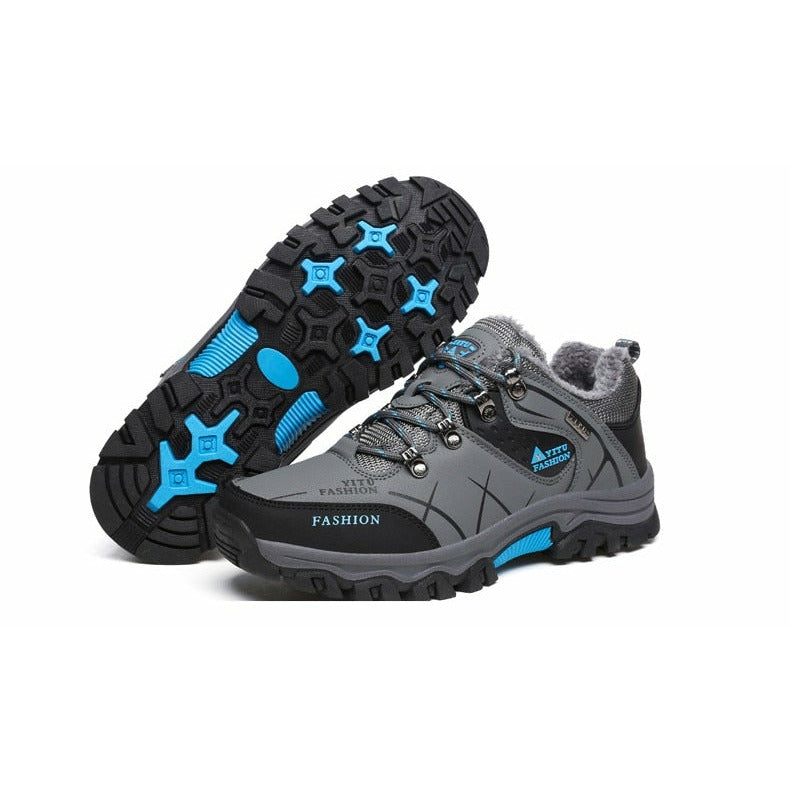 Men Waterproof Leather Boots Sneaker Warm Hiking Outdoor Boots