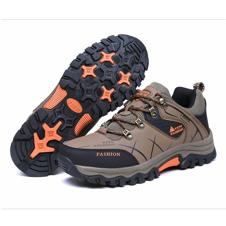 Men Waterproof Leather Boots Sneaker Warm Hiking Outdoor Boots