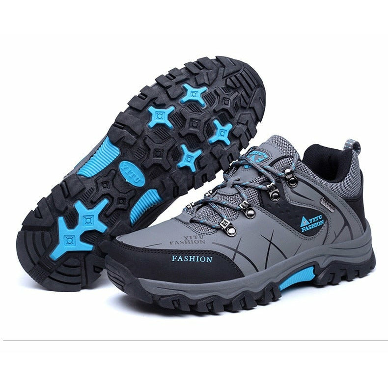Men Waterproof Leather Boots Sneaker Warm Hiking Outdoor Boots