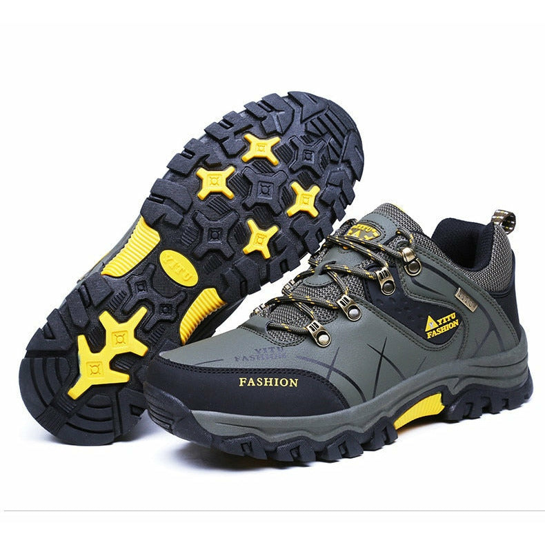 Men Waterproof Leather Boots Sneaker Warm Hiking Outdoor Boots