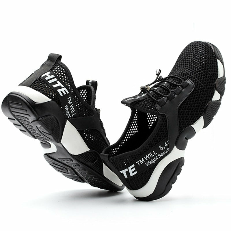 Men Steel Toe Running Shoes Lightweight Breathable Casual Sneaker Protective Boots