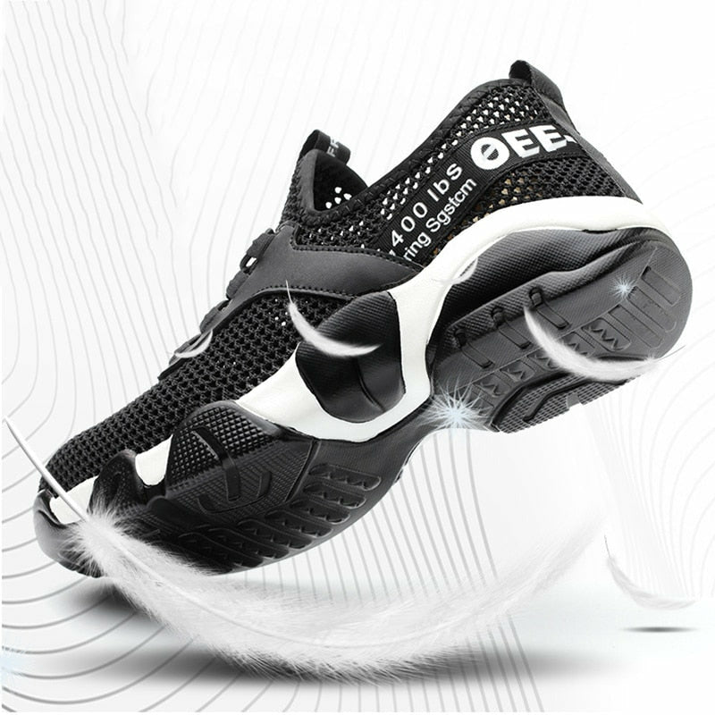 Men Steel Toe Running Shoes Lightweight Breathable Casual Sneaker Protective Boots