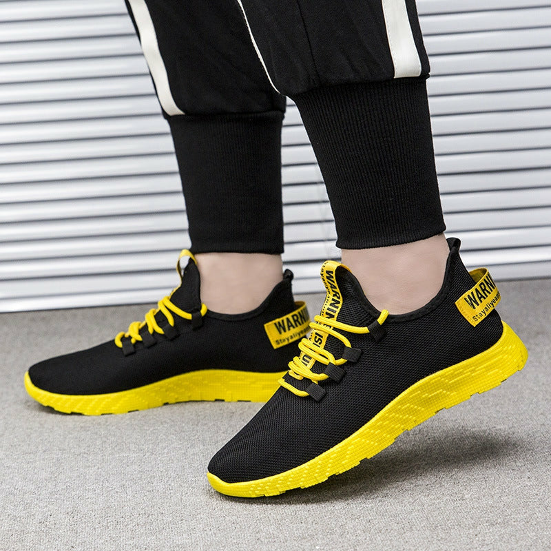 Men Casual Shoes Sneakers Breathable Air Mesh Lace Up Wear-Resistant Sport Shoes