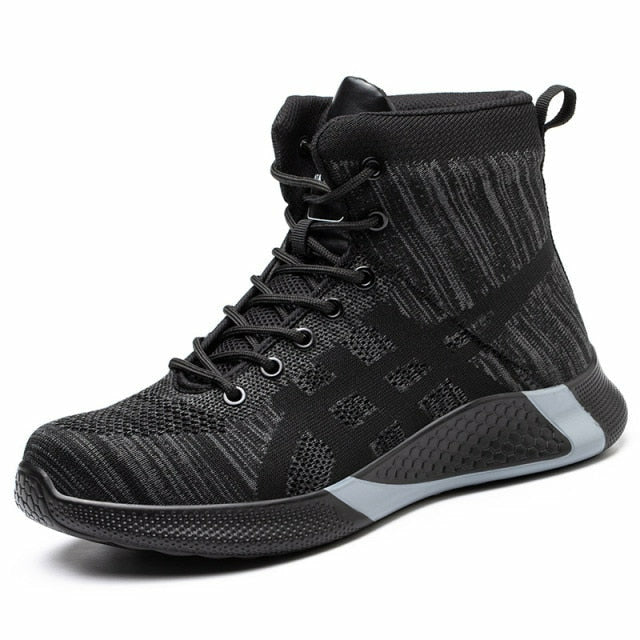 Male Work Boots Safety Shoes Men Steel Toe Shoes Puncture-Proof Work Sneakers