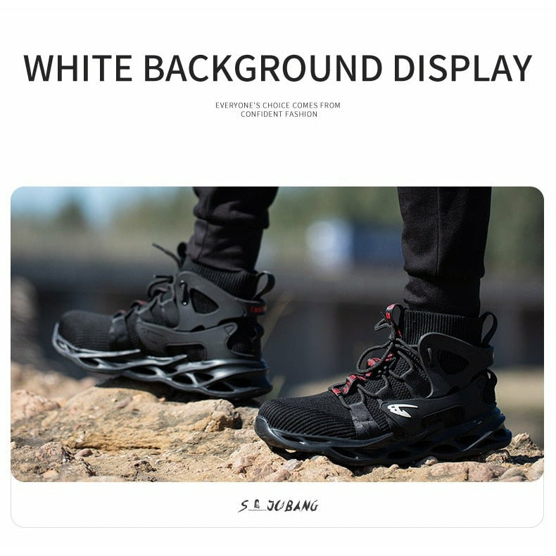 Herren-Arbeitsstiefel Sicherheitsschuhe mit Stahlkappe Arbeitssneaker für Herren