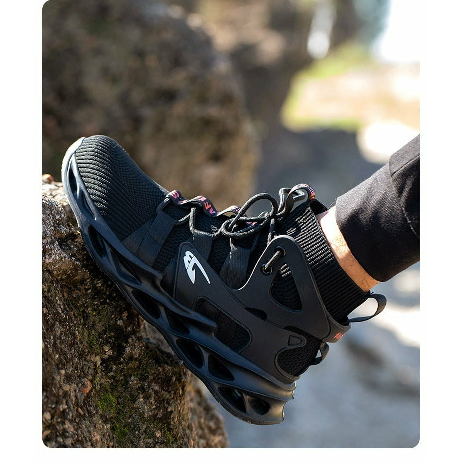 Herren-Arbeitsstiefel Sicherheitsschuhe mit Stahlkappe Arbeitssneaker für Herren