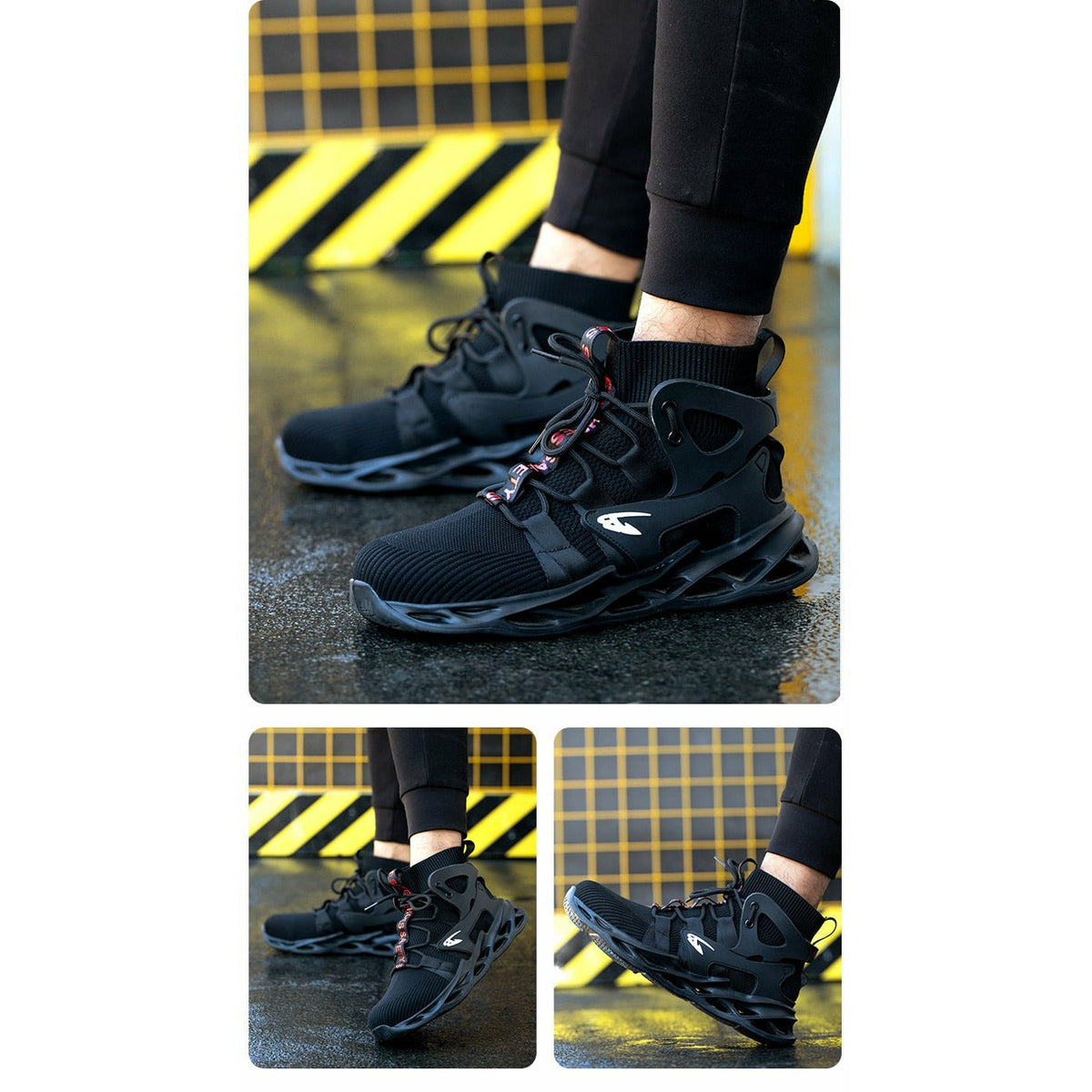 Men Work Boots Puncture-Proof Safety Shoes Fashion Steel Toe Sneakers