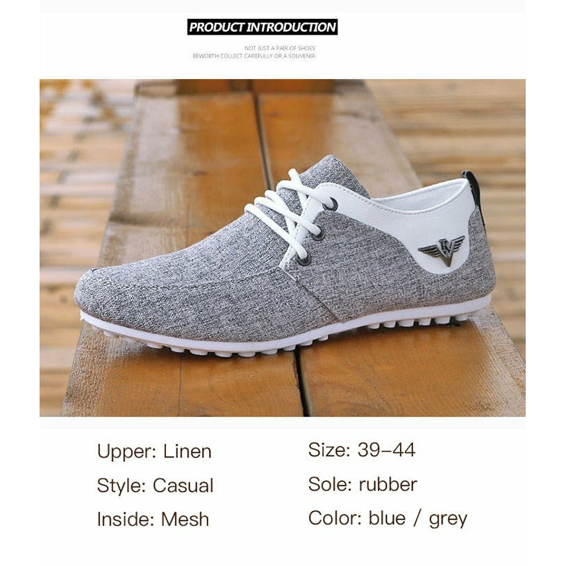 High Quality Canvas Casual Shoes Men Comfortable Breathable Flats Loafers Footwear