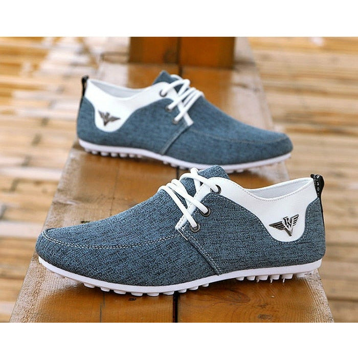 High Quality Canvas Casual Shoes Men Comfortable Breathable Flats Loafers Footwear