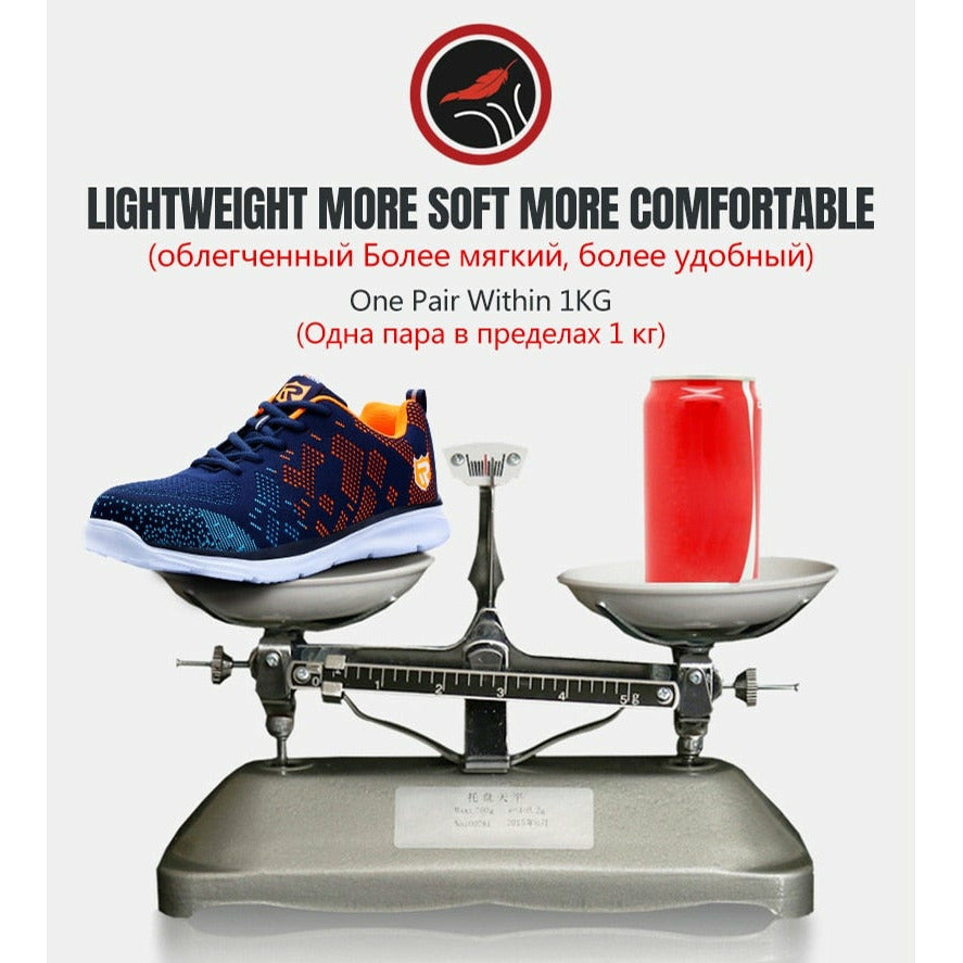 Lightweight Breathable Men Safety Shoes Steel Toe Anti-smashing Construction Sneaker