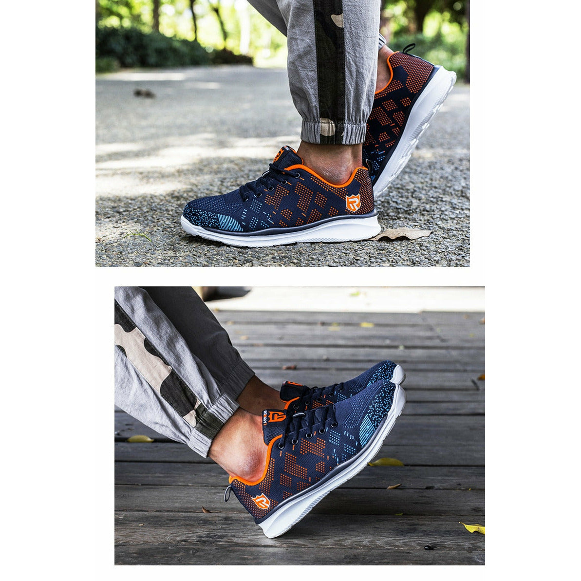 Lightweight Breathable Men Safety Shoes Steel Toe Anti-smashing Construction Sneaker