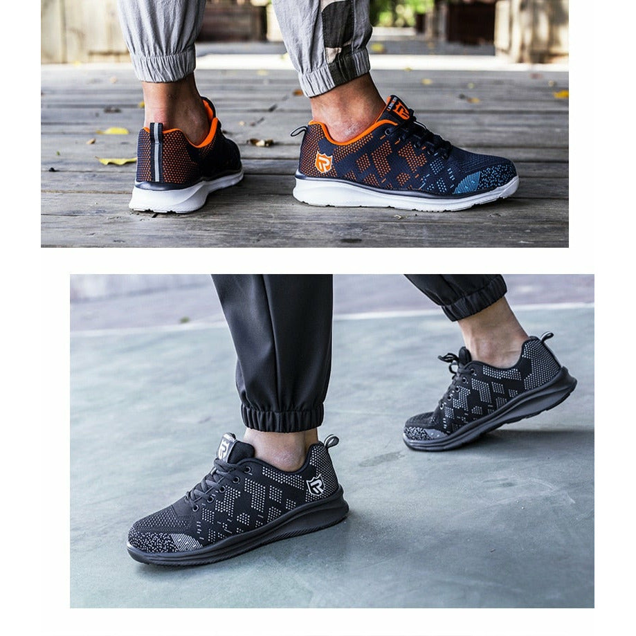 Lightweight Breathable Men Safety Shoes Steel Toe Anti-smashing Construction Sneaker