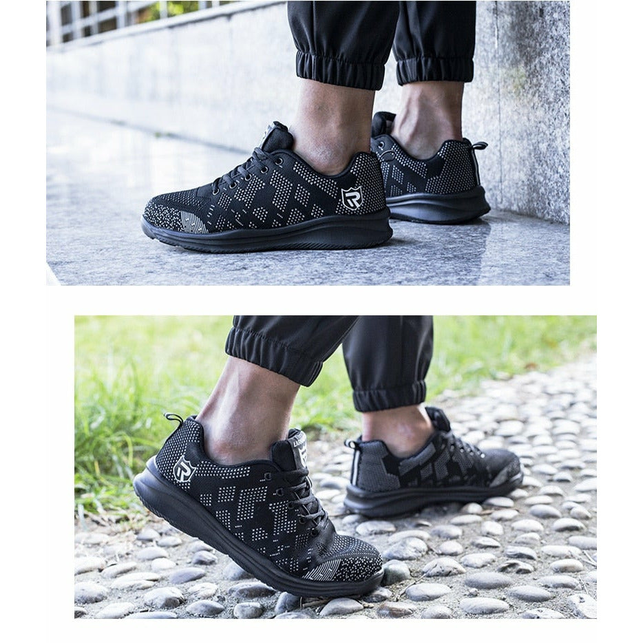 Lightweight Breathable Men Safety Shoes Steel Toe Anti-smashing Construction Sneaker