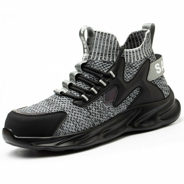 Work Boots Safety Shoes Men Steel Toe Puncture-Proof Work Sneakers