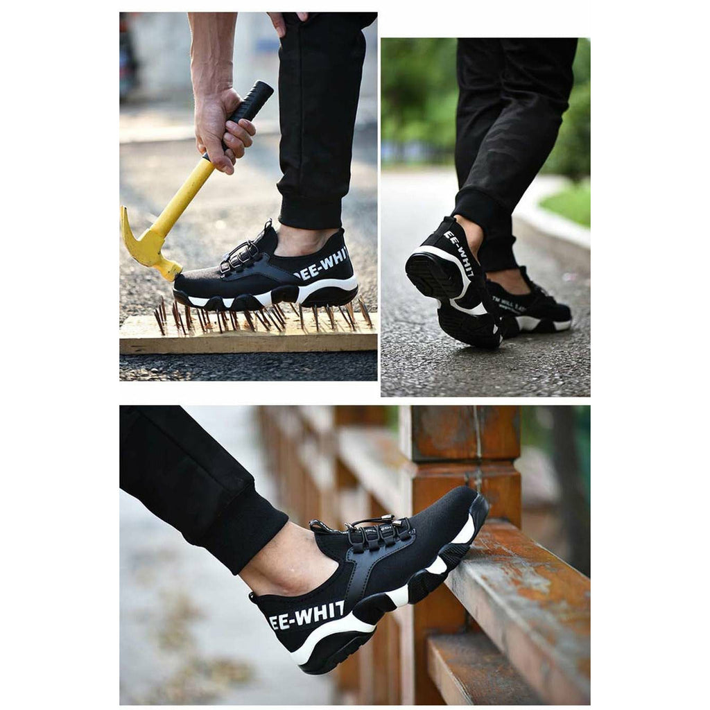 Men Steel Toe Running Shoes Lightweight Breathable Casual Sneaker Protective Boots