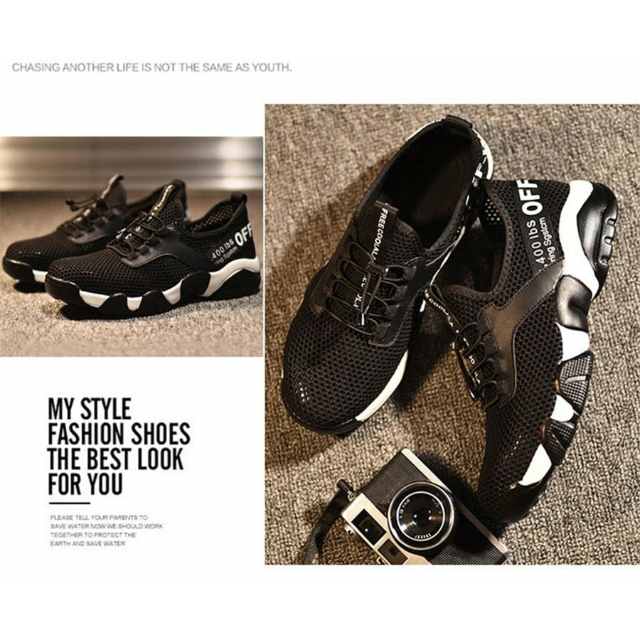 Men Steel Toe Running Shoes Lightweight Breathable Casual Sneaker Protective Boots