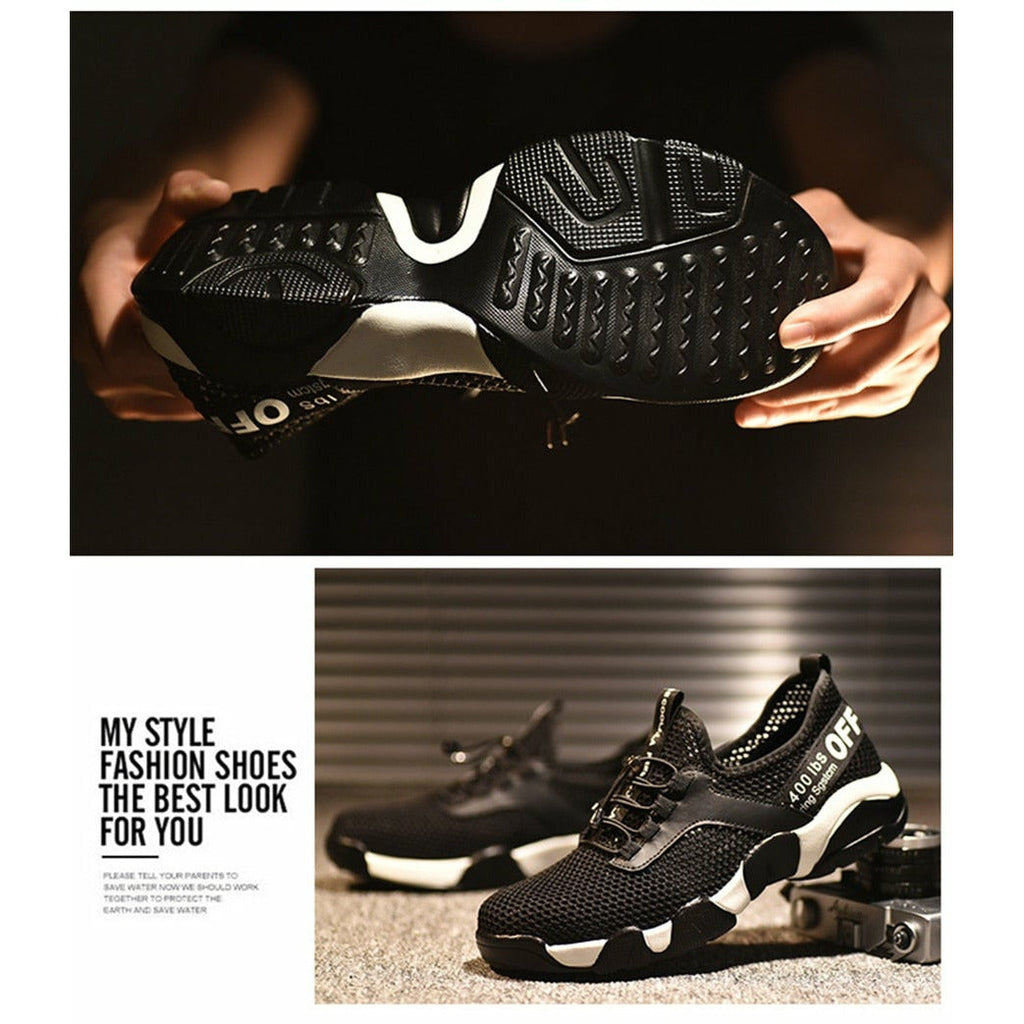 Men Steel Toe Running Shoes Lightweight Breathable Casual Sneaker Protective Boots
