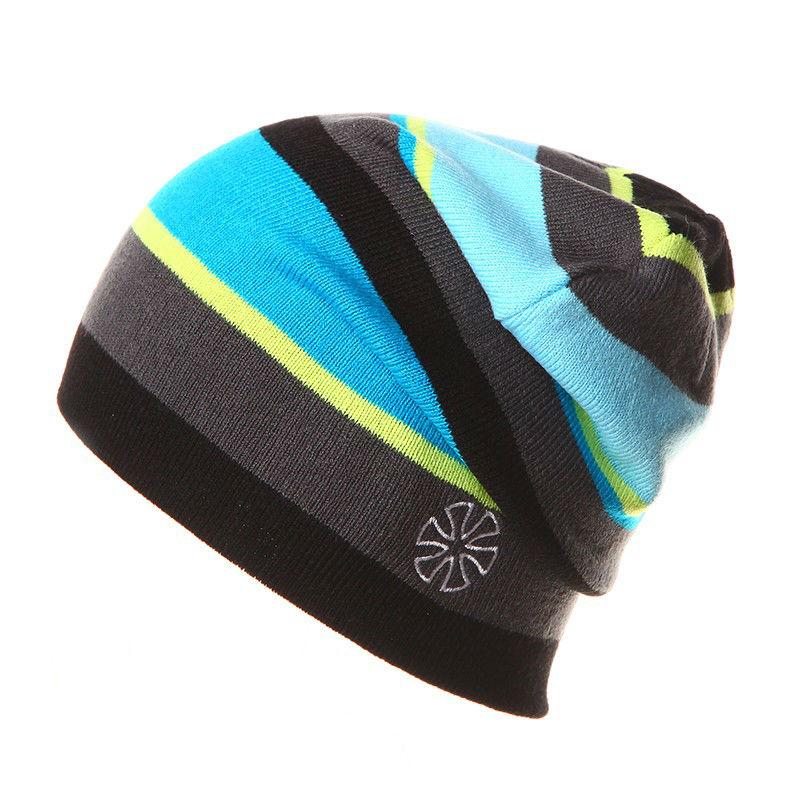 Multicolored Striped Knitted Hat, Beanie or Bonnet