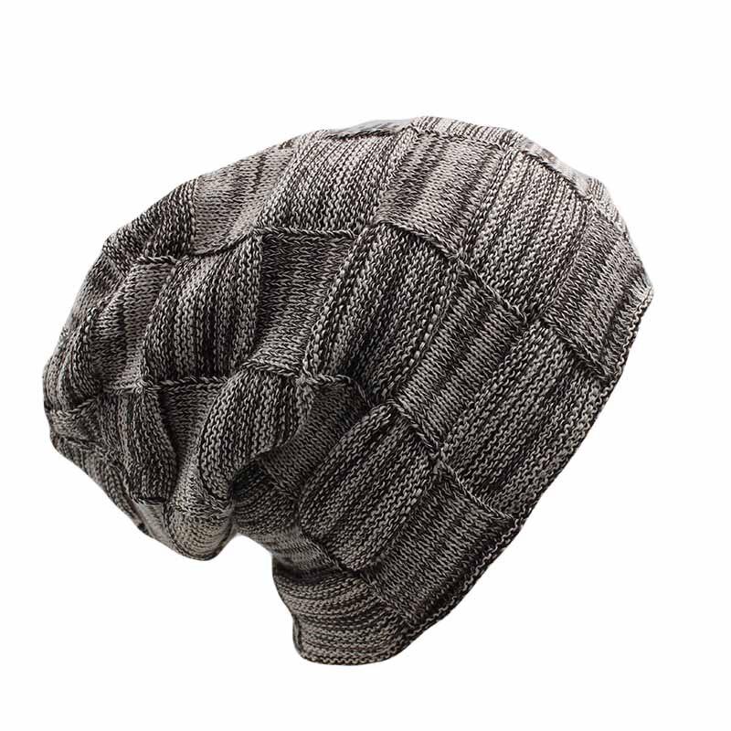 Karierte dicke Wollmütze, Beanie oder Strickmütze