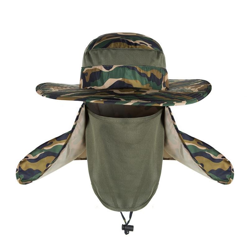 Wide Brim Waterproof and Windproof UV Protection Bucket Flap Hat with Rope